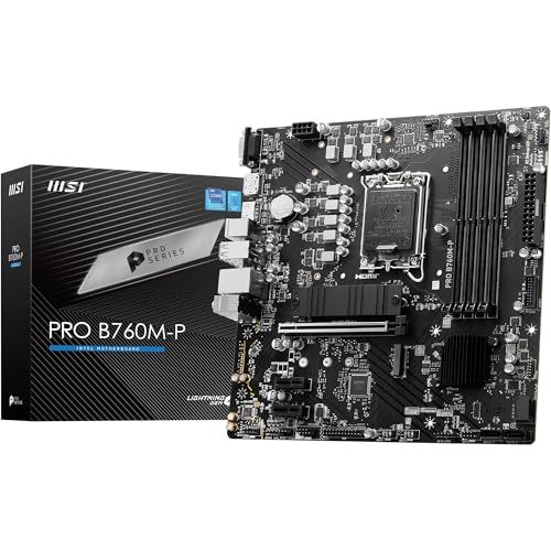 MSI PRO B760M-P Motherboard, Micro-ATX - Supports Intel 14th, 13th & 12th Gen Core Processors, LGA 1700 - DDR5 Memory Boost 6800+MHz/OC, PCIe 4.0 x16 Slot, M.2 Gen4 Slots $149.20 (lowest)
