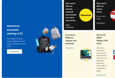 Staples Canada: Save up to 70% on Clearance Items + up to 50% on Select Items + More
