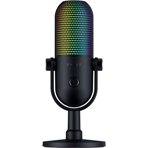 Razer Seiren V3 Chroma RGB USB Microphone: Stream & Game Reactive Lighting - Tap-to-Mute Sensor - Condenser Mic - Digital Gain Limiter & Shock Absorber - PC, Discord, OBS Studio, XSplit $136.99 (lowest) Razer Seiren V3 Chroma RGB USB Microphone: Stream & Game Reactive Lighting - Tap-to-Mute Sensor - Condenser Mic - Digital Gain Limiter & Shock Absorber - PC, Discord, OBS Studio, XSplit $136.99 (lowest)