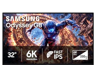 SAMSUNG 32 inch Odyssey G8 6K IPS Gaming Monitor DLG 6K 180 3K 330Hz 1ms HDR10+ Gsync Freesync DP, HDMI, USB-C $1649.99 (lowest)