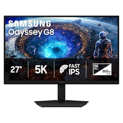 SAMSUNG 27 inch Odyssey G8 5K IPS Gaming Monitor DLG 5K 180 QHD 360Hz 1ms HDR10+ Gsync Freesync DP, HDMI, USB-C $1149.99 (lowest)