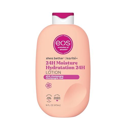 eos Shea Better 24H Moisture Body Lotion Pink Champagne, Lightweight & Non-Greasy, Vegan, 473ml $13.57 (lowest) eos Shea Better 24H Moisture Body Lotion Pink Champagne, Lightweight & Non-Greasy, Vegan, 473ml $13.57 (lowest)
