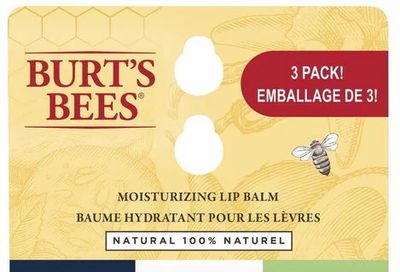 Walmart: Burt’s Bees® Lip Balm, Assorted Flavours with Fruit Extracts - 3 Pack - $6.50