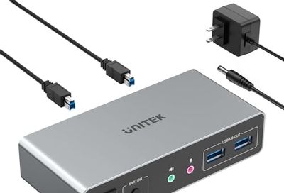 Unitek HDMI KVM Switch - 2 Monitors 2 Computers, 4K@60Hz @ $19.17