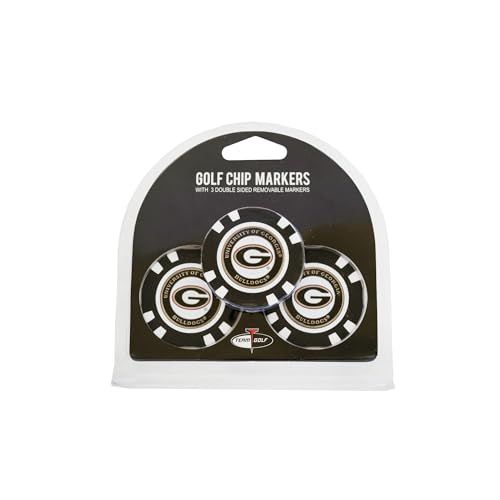 Team Golf NCAA Georgia Bulldogs Ball Markers (3 Count), Poker Chip Size with Pop Out Smaller Double-Sided Enamel Team Golf NCAA Georgia Bulldogs Ball Markers (3 Count), Poker Chip Size with Pop Out Smaller Double-Sided Enamel