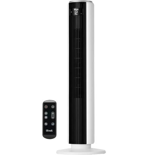 Levoit 25dB Tower Fan for Bedroom, 26ft/s Velocity Standing Fan, 90° Oscillating Cooling Fans for Home, 12 Speeds, LED Display, 4 Modes, 12H Timer, Bladeless, Remote Control, 36 inch Levoit 25dB Tower Fan for Bedroom, 26ft/s Velocity Standing Fan, 90° Oscillating Cooling Fans for Home, 12 Speeds, LED Display, 4 Modes, 12H Timer, Bladeless, Remote Control, 36 inch
