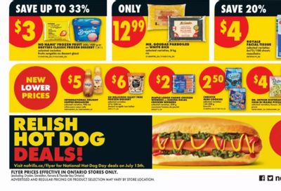 No Frills Ontario Flyer Deals July 9th – 15th: Schneiders Red Hots or Maple Leaf Top Dogs $2 + More