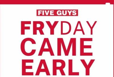 Five Guys: Online orders: Buy a burger/sandwich/hot dog, get a free little fry with "FRYDAY26" for National French Fry Day