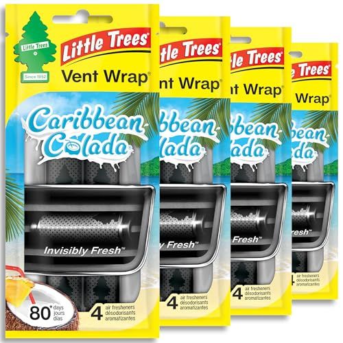 LITTLE TREES Car Air Freshener. Vent Wrap Provides Long-Lasting Scent, Slip on Vent Blade. Caribbean Colada, 16 Air Fresheners LITTLE TREES Car Air Freshener. Vent Wrap Provides Long-Lasting Scent, Slip on Vent Blade. Caribbean Colada, 16 Air Fresheners