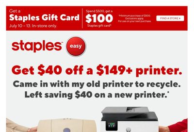 Staples Flyer July 10 to 16