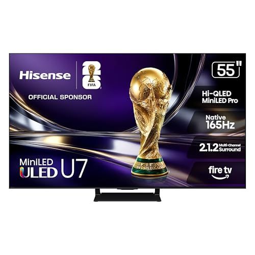 Hisense 55U7SF- 55" Mini-LED ULED 4K UHD Best Premium Gaming HDR Smart Fire TV - Hi-QLED, Native 165Hz, VRR 330, Dolby Vision IQ · Atmos, IMAX Enhanced, Anti-Reflection, 2.1.2 Ch, Alexa+ (2026 Model) Hisense 55U7SF- 55" Mini-LED ULED 4K UHD Best Premium Gaming HDR Smart Fire TV - Hi-QLED, Native 165Hz, VRR 330, Dolby Vision IQ · Atmos, IMAX Enhanced, Anti-Reflection, 2.1.2 Ch, Alexa+ (2026 Model)