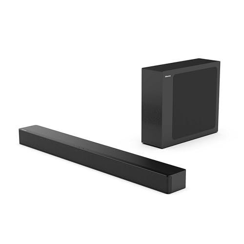 Hisense HS2100 2.1 Channel 240W Soundbar with Wireless Subwoofer, Powered by Dolby Audio, Roku TV Ready, Bluetooth 5.3/HDMI ARC/Optical/AUX/USB, 6 Tailored Sound Modes Hisense HS2100 2.1 Channel 240W Soundbar with Wireless Subwoofer, Powered by Dolby Audio, Roku TV Ready, Bluetooth 5.3/HDMI ARC/Optical/AUX/USB, 6 Tailored Sound Modes