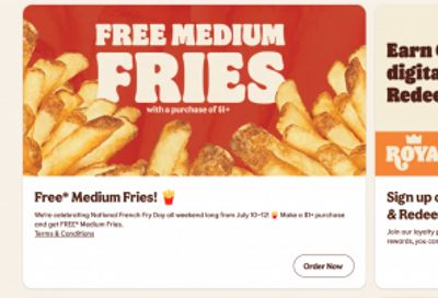 Burger King Canada FREE Fries + More Offers