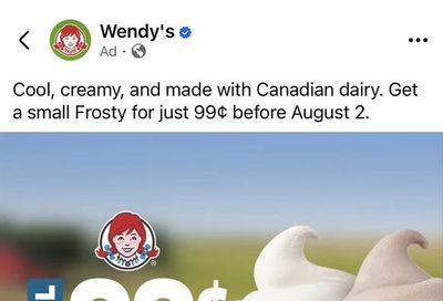 Wendy's: Wendy’s Small Frosty - $0.99