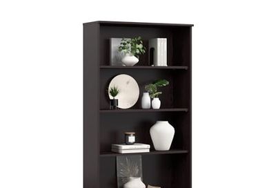 Bush Furniture Cabot Tall 5 Shelf Bookcase | Large Open Bookshelf in Espresso Oak | Sturdy Display Cabinet for Library, Living Room, and Home Office