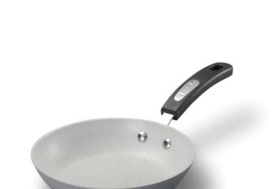 Starfrit The Rock Terra 20cm (8'') Ceramic Non-Stick Fry Pan, Thick Aluminium Base, PFAS Free, Easy to Clean, Grey