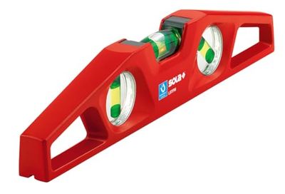 SOLA LSTFM Aluminum Die-Cast Magnetic Torpedo Level with 3 60% Magnified Vials, 10-Inch, Red