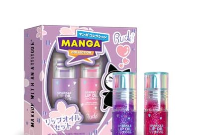 Manga Collection Sparkle Lip Oil Duo by Rude Cosmetics for Women - 2 Pc 0.14oz Sparkle Lip Oil -Strawberry, 0.14oz Sparkle Lip Oil - Grape $10.96 (lowest)