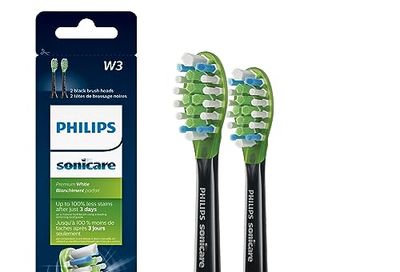 Philips Sonicare Premium White Electric Toothbrush Heads, Motorized Sonicare Toothbrush Heads, RFID Technology, Brush Head Pack (2 Heads), Black, HX9062/95 $24.95 (lowest)