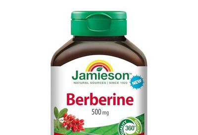 Jamieson Berberine, 500mg, Cholesterol Support, Healthy Glucose Metabolism, Non-GMO, Vegetarian, No Sugar, No Gluten, No Lactose, No Artificial Colours, Flavours, or Preservatives, 70 Capsules $17.97 (lowest)