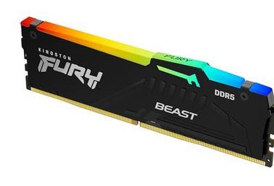 Kingston Fury Beast RGB 16GB 6000MT/s DDR5 CL36 Desktop Memory | AMD Expo | Plug N Play | Single Module | KF560C36BBE2A-16
