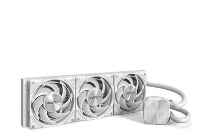 MONTECH HyperFlow Silent 360 White – Ultra-Quiet AIO Liquid CPU Cooler, 3100RPM Pump, Triple Silent Fans, High-Efficiency Radiator for Superior Heat Dissipation, Intel & AMD Compatible, ARGB-Free