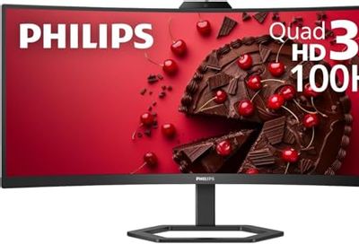 Philips 34E1C5600HE 34'' UltraWide QHD 21:9 Monitor with Built-in Windows Hello Webcam & Noise Canceling Mic, USB-C Docking, Stereo Speakers, 100Hz, 4-Year Advance Replacement $449.99 (lowest)