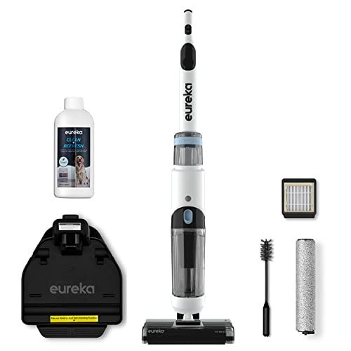 Eureka Cordless Wet Dry Vacuum Cleaner, Vacuum and Mop All in One for Multi-Surfaces, Powerful Hard Floor Cleaner Lightweight w/Self-Cleaning System, Perfect for Pet and Sticky Messes, NEW500, White Eureka Cordless Wet Dry Vacuum Cleaner, Vacuum and Mop All in One for Multi-Surfaces, Powerful Hard Floor Cleaner Lightweight w/Self-Cleaning System, Perfect for Pet and Sticky Messes, NEW500, White
