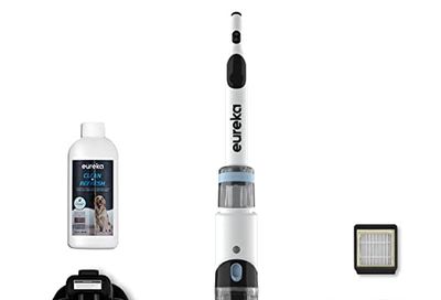 Eureka Cordless Wet Dry Vacuum Cleaner, Vacuum and Mop All in One for Multi-Surfaces, Powerful Hard Floor Cleaner Lightweight w/Self-Cleaning System, Perfect for Pet and Sticky Messes, NEW500, White