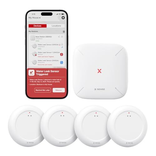 Wi-Fi Water Leak Detector Kit (4 pack + Base) - $58.99