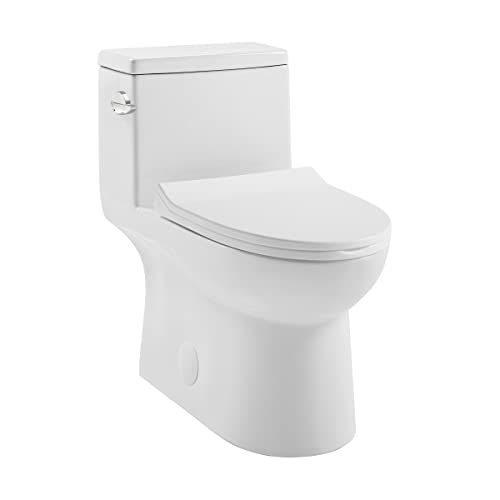 Swiss Madison Daxton One Piece Elongated Left Side Flush Toilet 1.28 gpf Swiss Madison Daxton One Piece Elongated Left Side Flush Toilet 1.28 gpf