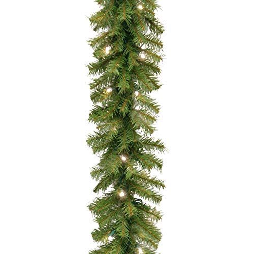 National Tree 9 Foot by 10 Inch Norwood Fir Garland with 50 Battery Operated Warm White LED Lights (NF3-308-9A-B) National Tree 9 Foot by 10 Inch Norwood Fir Garland with 50 Battery Operated Warm White LED Lights (NF3-308-9A-B)