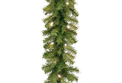 National Tree 9 Foot by 10 Inch Norwood Fir Garland with 50 Battery Operated Warm White LED Lights (NF3-308-9A-B)
