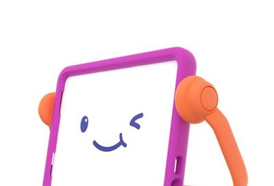 Speck iPad Case for Kids - Heavy Duty Protective Case for 10.9 Inch iPad 10th Generation - Multi-Range Stand & Handle - Works for Car Headrests & Table Top Watching - Case-E Run Violet/Flux Orange