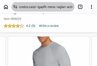 Costco: GapFit Men's Raglan Active Long Sleeve Top - $4.97