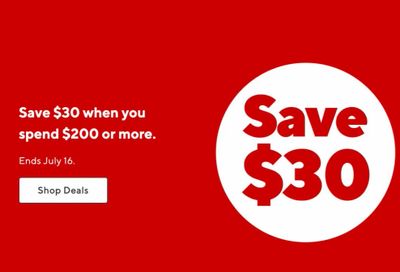 Staples: $30 off $200 Staples.ca July 14-16