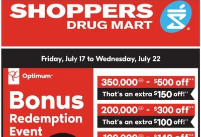 Shoppers Drug Mart: Bonus Redemption Event (July 17 - 22)