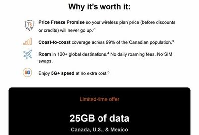 Freedom Mobile: BYOD $25 for 25GB CA/US/MX, 1GB Roam Beyond