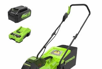 Amazon.ca: Greenworks 24V 13-Inch Brushless Push Lawn Mower/Battery and Charger Included $208.00