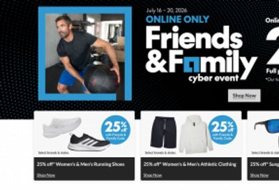 Sport Chek Canada: Friends & Family Cyber Event: Save 25% on Regular Priced Items With Promo Code