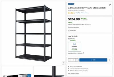 Costco - Proslat Bin Warehouse Tote Rack - $119.99 ($30 off) | Gorilla Rack Storage Rack - $124.99 ($35 off)