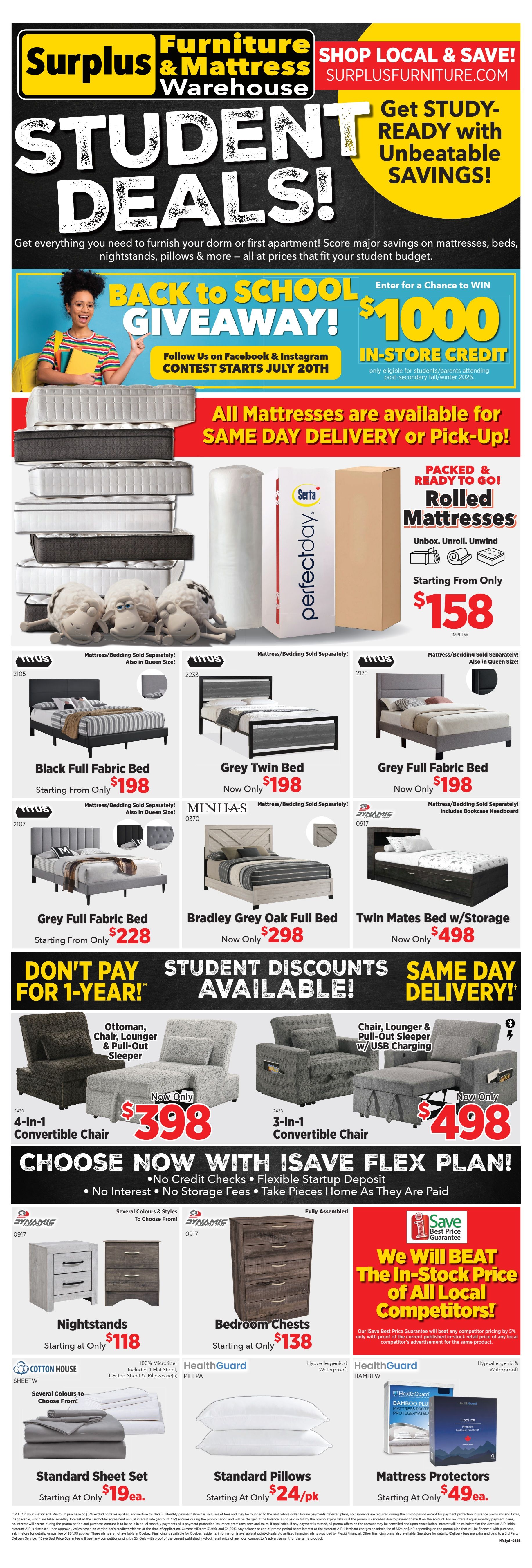 Surplus Furniture & Mattress Warehouse (Halifax, Sydney) Flyer July 20 to August 16