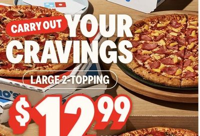 Domino's Pizza: $12.99 two topping large code 4012