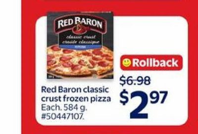 Walmart: ON $2.97 Red Baron classis crust frozen pizza 584g Thursday July 23-29