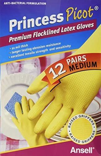 Amazon.ca: Princess Picot Dishwashing Gloves 12pack (M only) at 56% off for $12.42 (+$1.41 handling?)