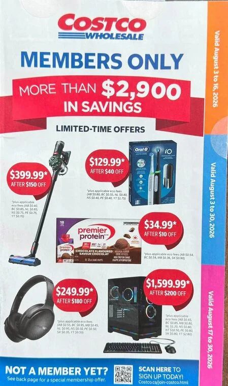 Costco: Instant Savings Flyer - August 3 - 16, August 3 - 30, August 17 - 30