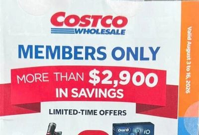 Costco: Instant Savings Flyer - August 3 - 16, August 3 - 30, August 17 - 30