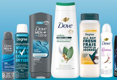Save $1.50 on Dove, Dove Men+Care, Degree or Axe body wash or deodorant product