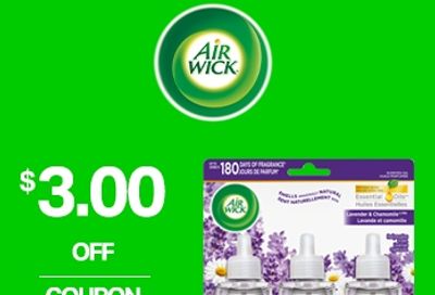 Save $3.00 when you purchase any Air Wick Plug In Refill, 3 pack, 4 pack or 5 pack