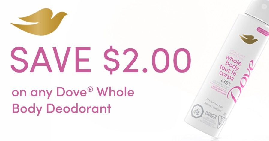 Save $2 on Dove Whole Body Deodorant